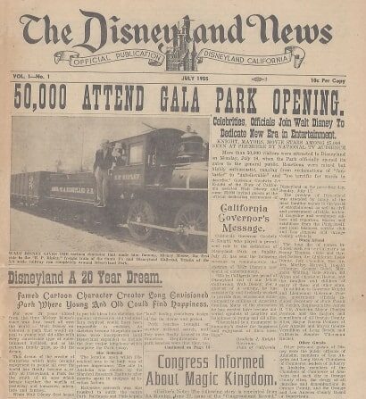 disneyland news 1955
