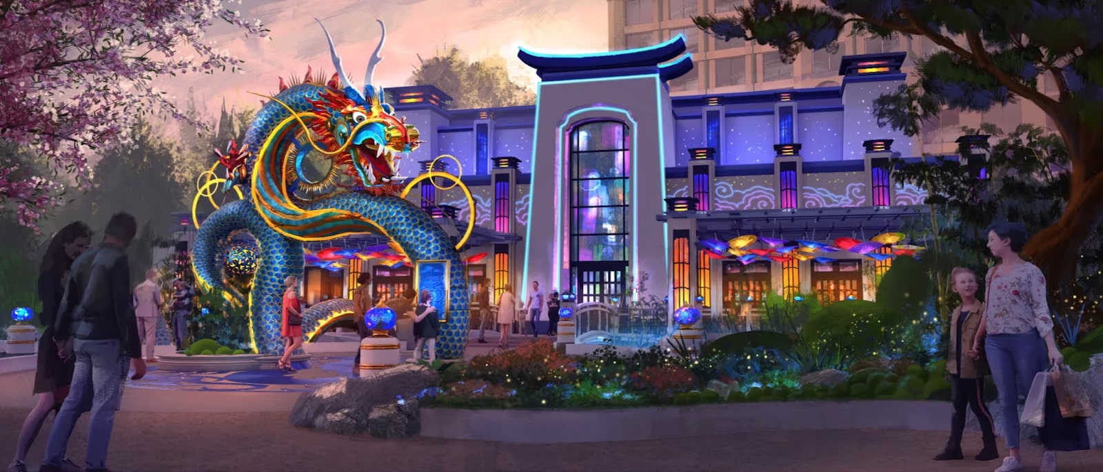 universal epic universe blue dragon restaurant rendering