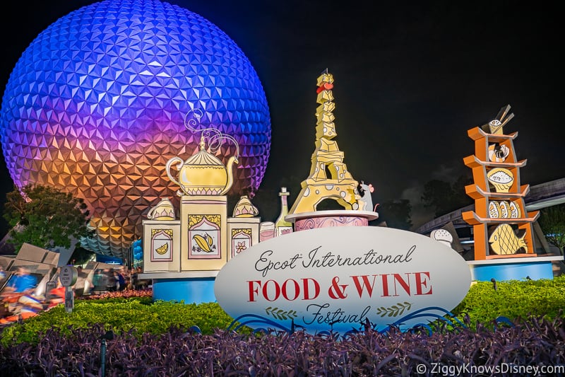 epcot food and wine festival with spaceship earth