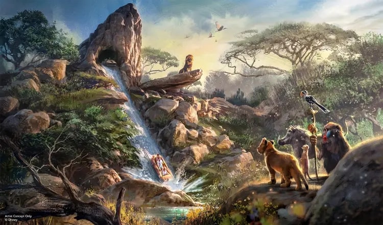 disney adventure world lion king land and flume ride