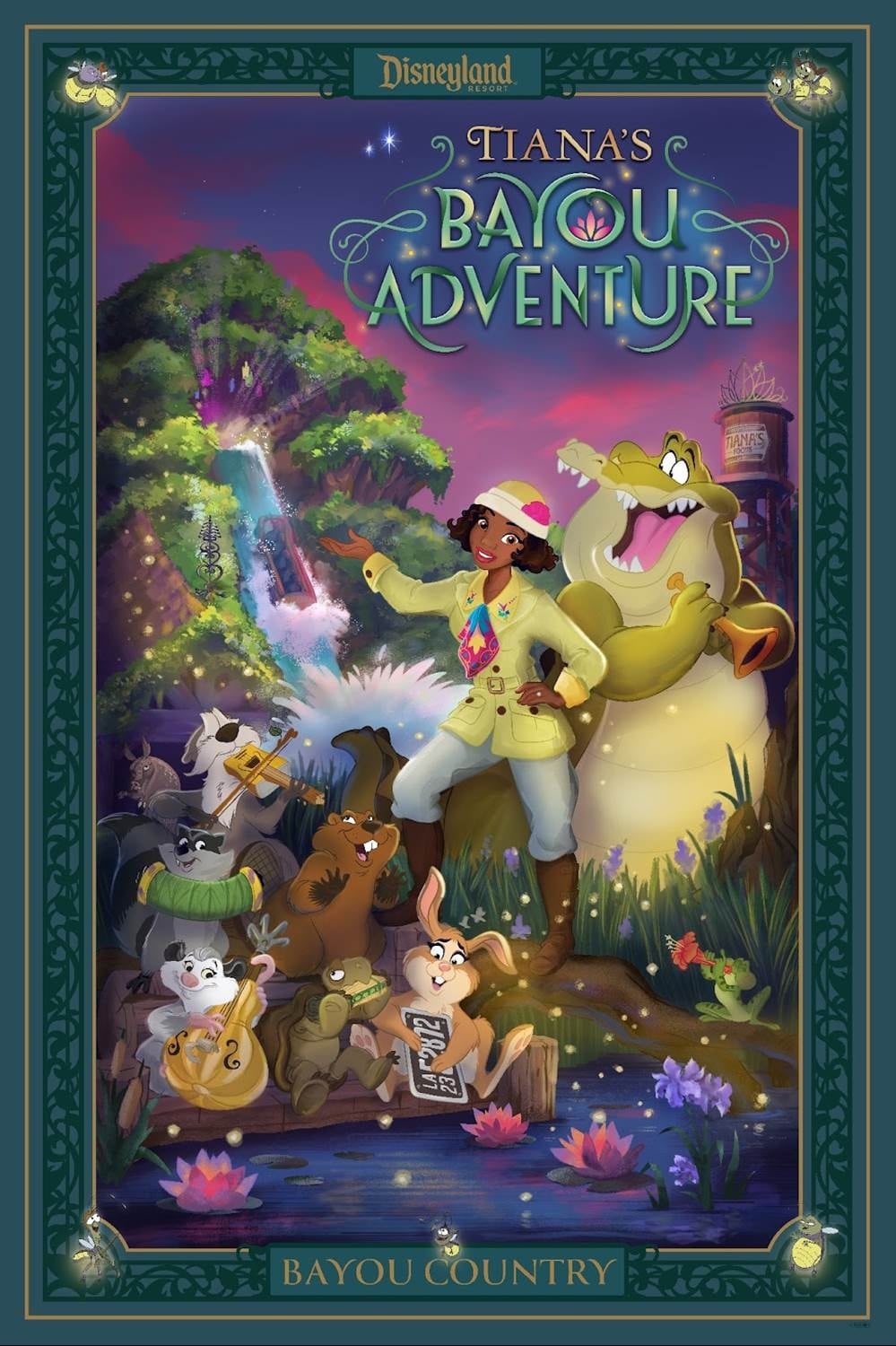 disneyland tianas bayou adventure attraction poster