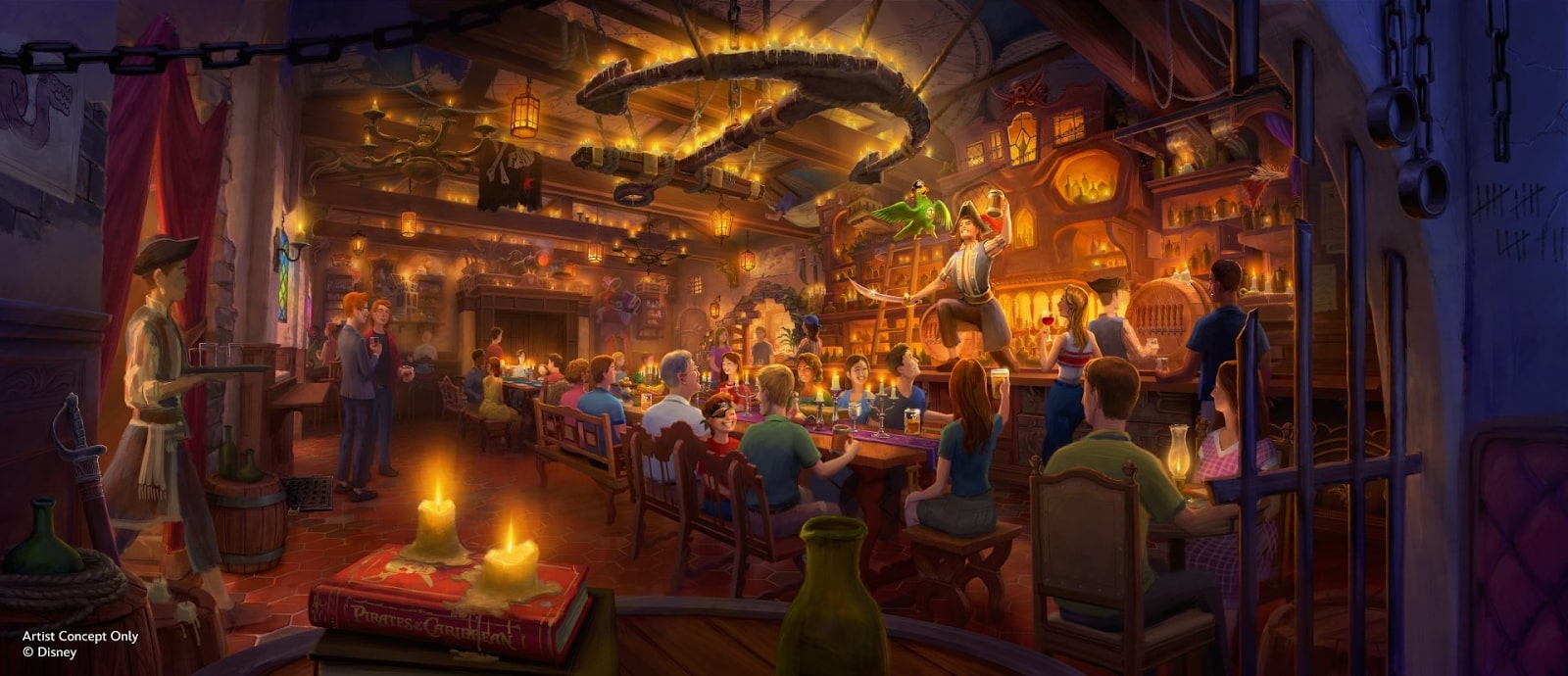 magic kingdom pirates of the caribbean themed lounge concept art