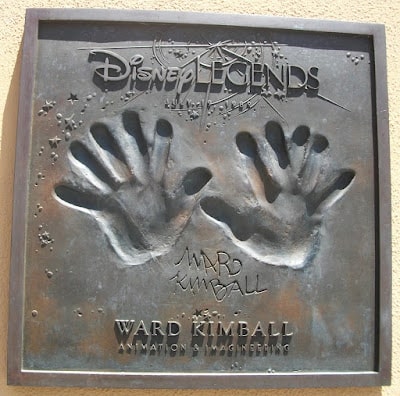 ward kimball disney legends plaque