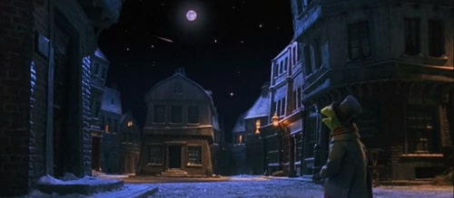 kermit the from with shooting star in muppet christmas carol