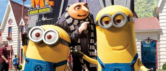 despicable me minion mayhem with gru and minions outside