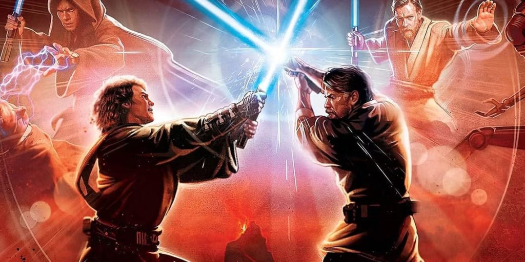 revenge of the sith poster art anakin and obi wan