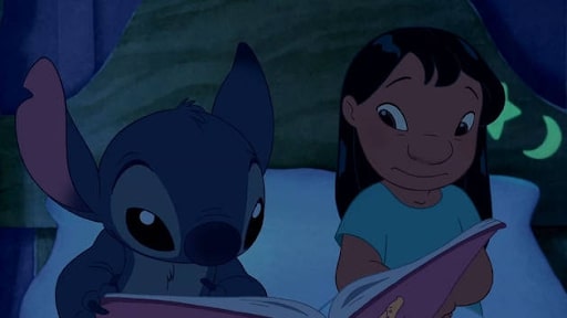 stitch and lilo reading the ugly duckling