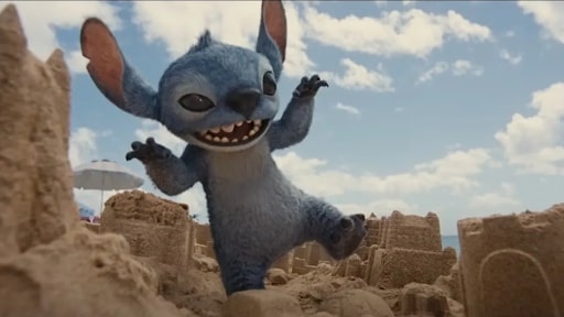 stitch with sandcastles