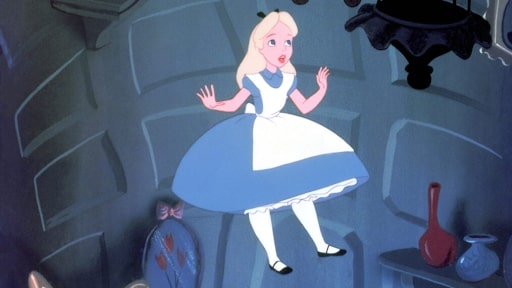alice floating in wonderland