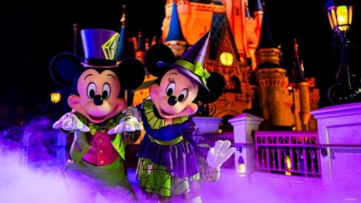 mickey and minnie at mickeys not so scary halloween party