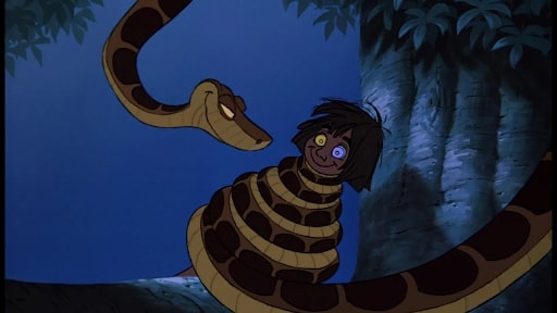 kaa and mowgli from the jungle book