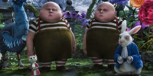 tweedledee and tweedledum from tim burtons alice in wonderland