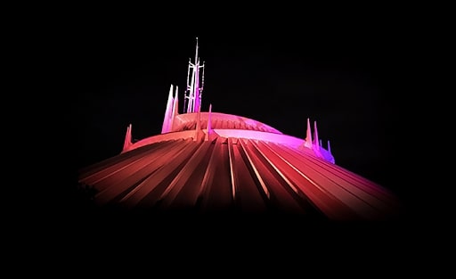 space mountain at night