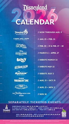 disneyland 2026 calendar graphic