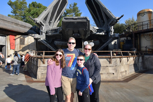 smith family at galaxys edge in disneyland