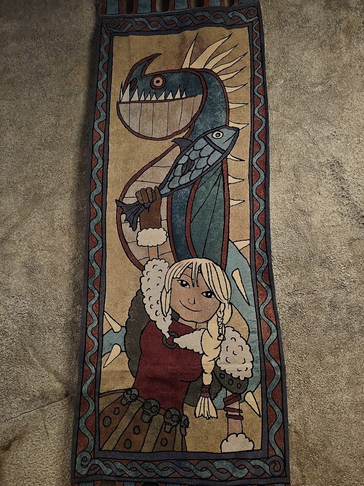 mead hall astrid and stormfly tapestry