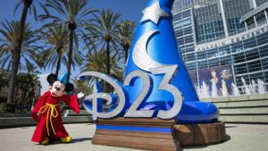 sorcerer mickey outside d23 the ultimate disney fan event entrance