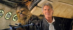 chewie and han solo in millennium falcon episode 7 the force awakens