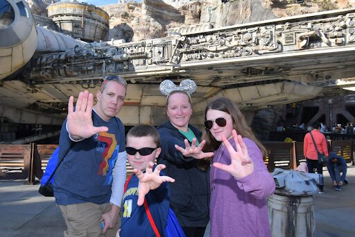 smith family at star wars galaxys edge disneyland
