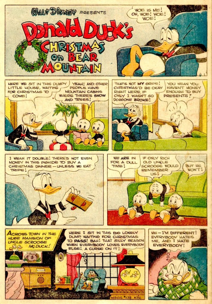 donald duck christmas on bear mountain comic