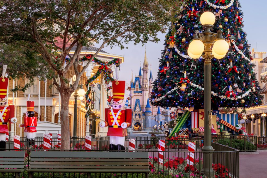 magic kingdom at christmastime